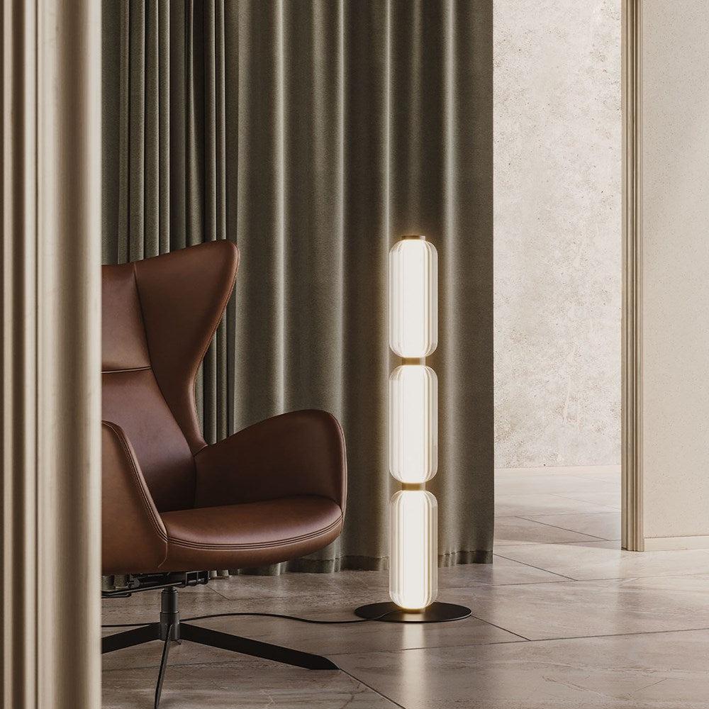 Elma LED Floor Lamp – Antique Gold or Matt Black