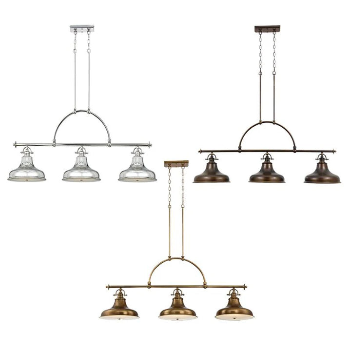 Emery Island 3-Light Chandelier in Silver/Bronze/Brass