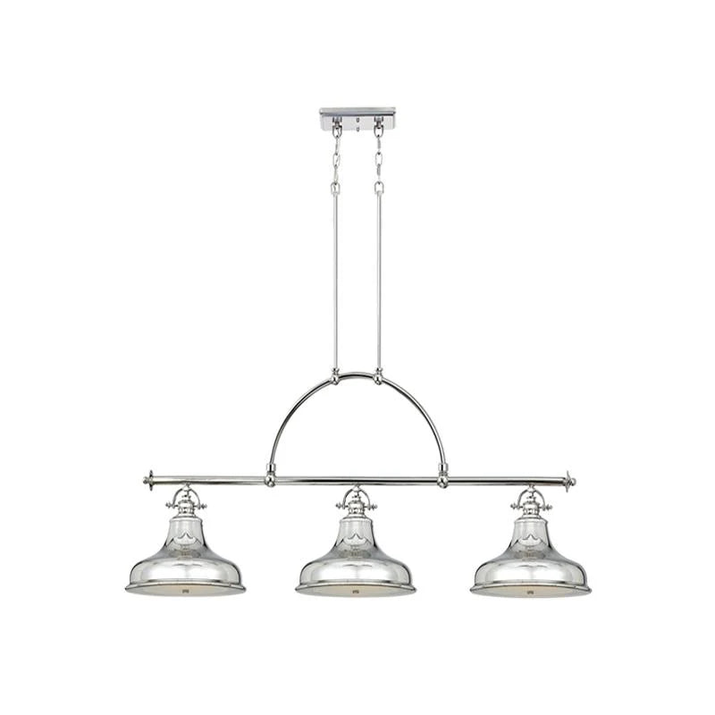 Emery Island 3-Light Chandelier in Silver/Bronze/Brass