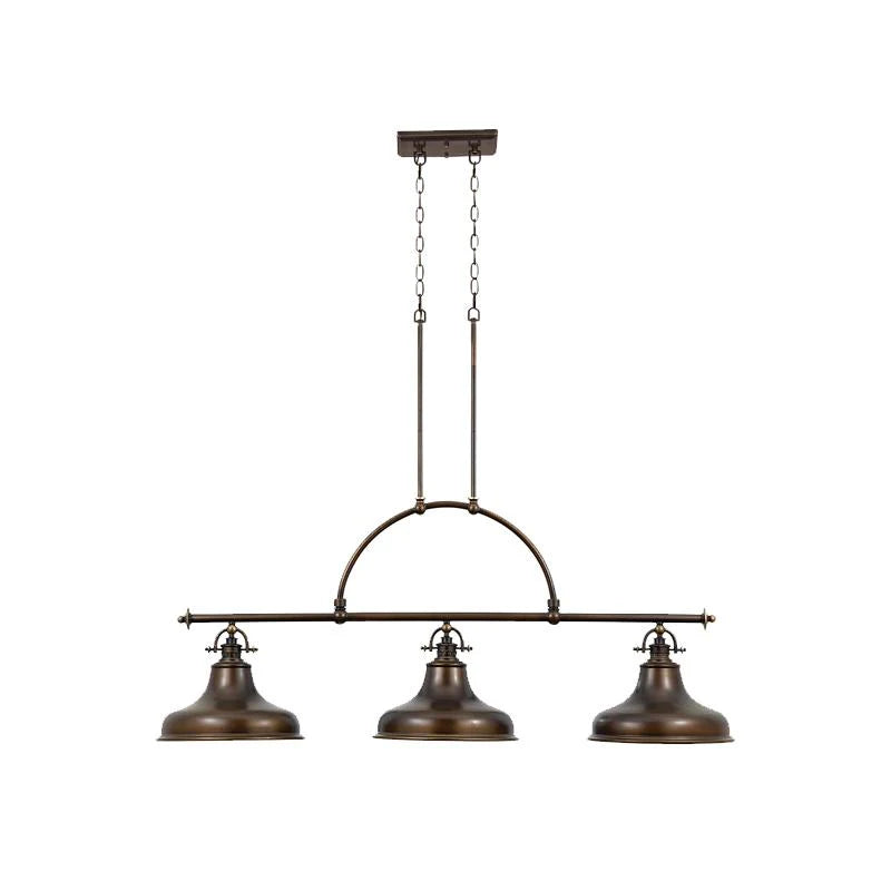 Emery Island 3-Light Chandelier in Silver/Bronze/Brass