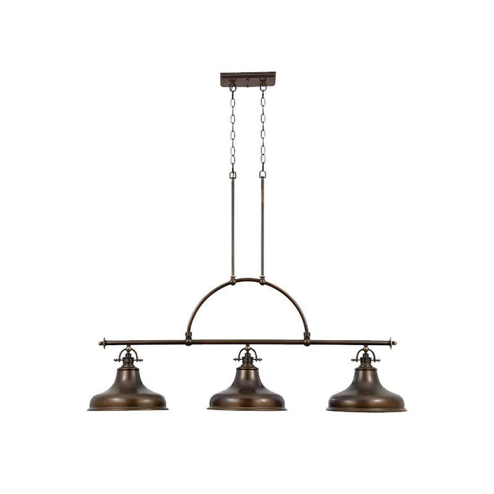 Emery Island 3-Light Chandelier in Silver/Bronze/Brass