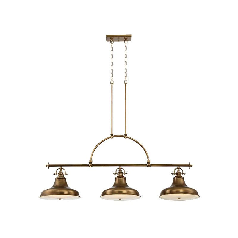 Emery Island 3-Light Chandelier in Silver/Bronze/Brass