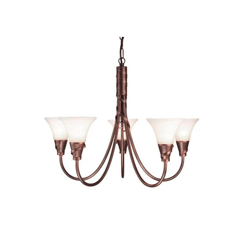 Emily 3Lt/5Lt Chandelier – Copper Patina & Ivory/Gold