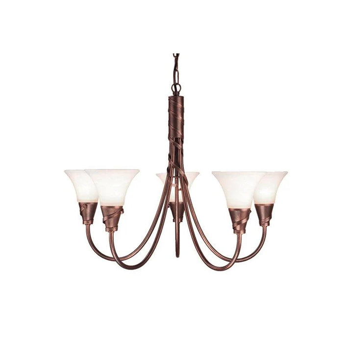 Emily 3Lt/5Lt Chandelier – Copper Patina & Ivory/Gold