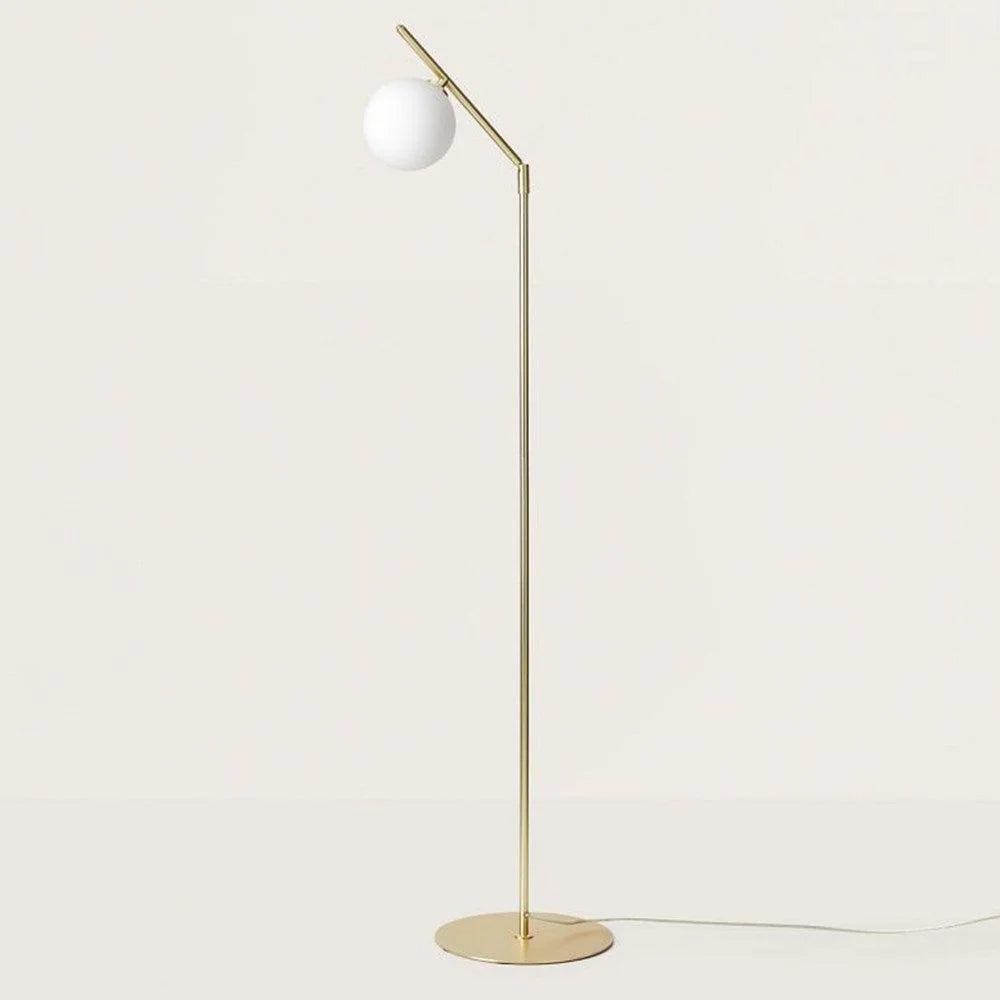 Endo LED Floor Lamp - Chrome/Opal or Matt Brass/Opal