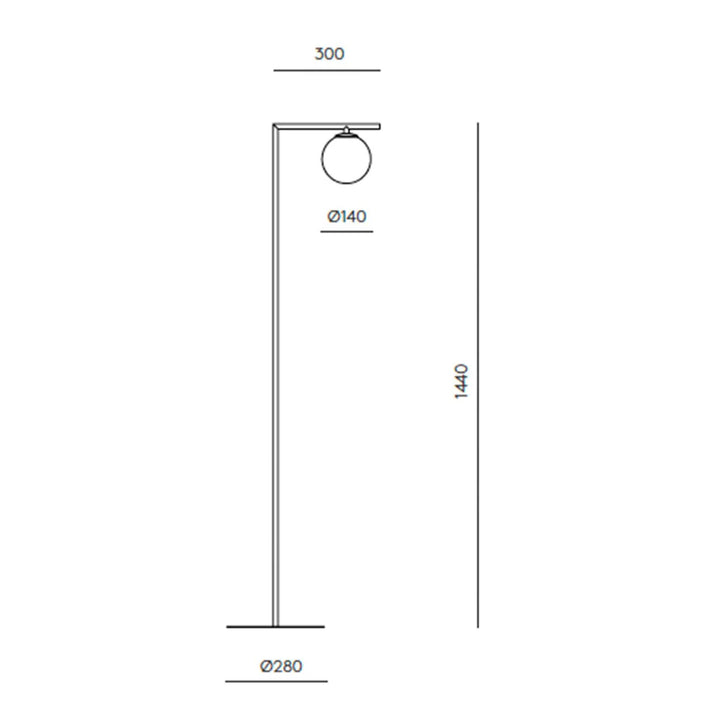 Endo LED Floor Lamp - Chrome/Opal or Matt Brass/Opal