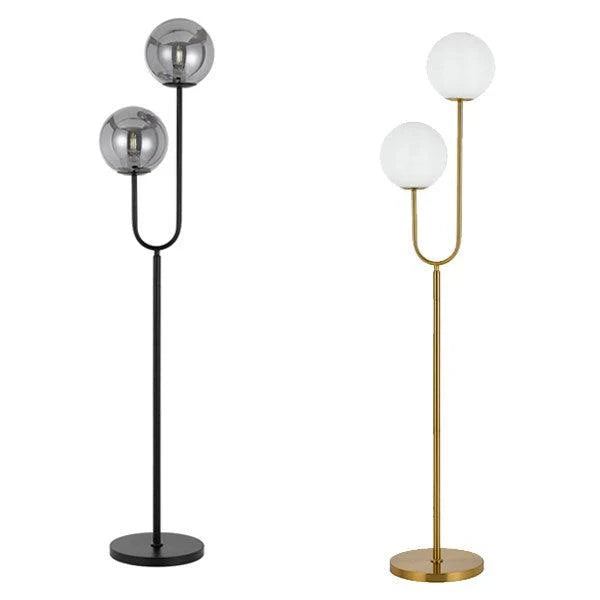 Eterna Floor Lamp - 2Lt in Black/Smoke or Antique Gold/Opal Matt