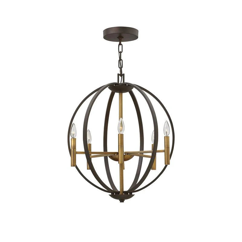 Euclid Chandelier - 3Lt/6Lt in Spanish Bronze