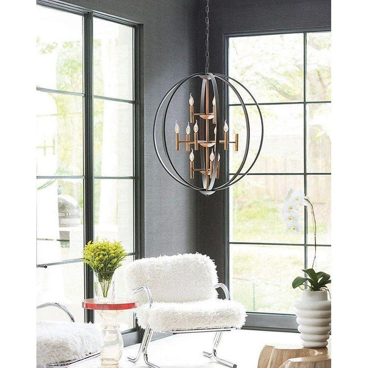 Euclid Chandelier - 3Lt/6Lt in Spanish Bronze
