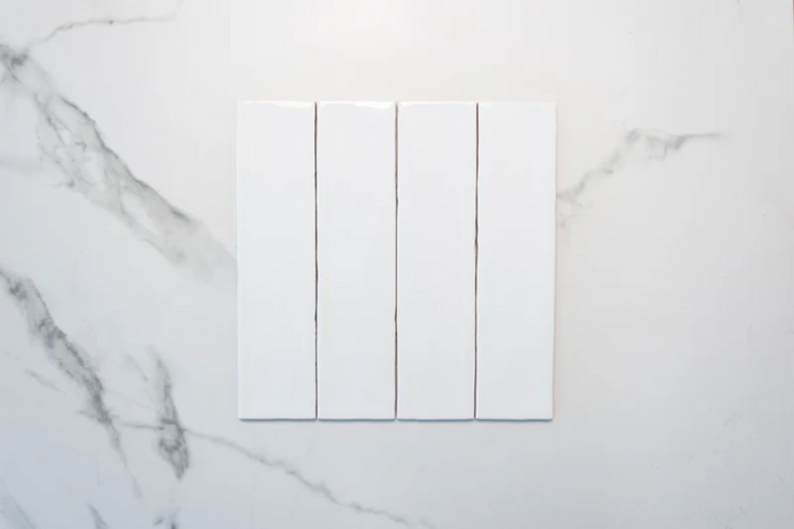 Evolution White Gloss – Glossy White Ceramic Wall Tiles with Smooth Rippled Texture