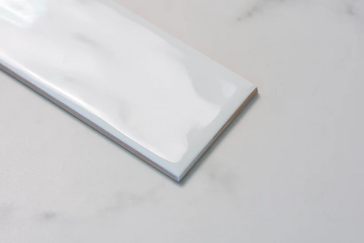 Evolution White Gloss – Glossy White Ceramic Wall Tiles with Smooth Rippled Texture