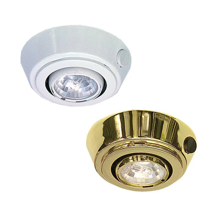 Eyeball Surface Mount Switch Cabinet Light - 20W White/Brass