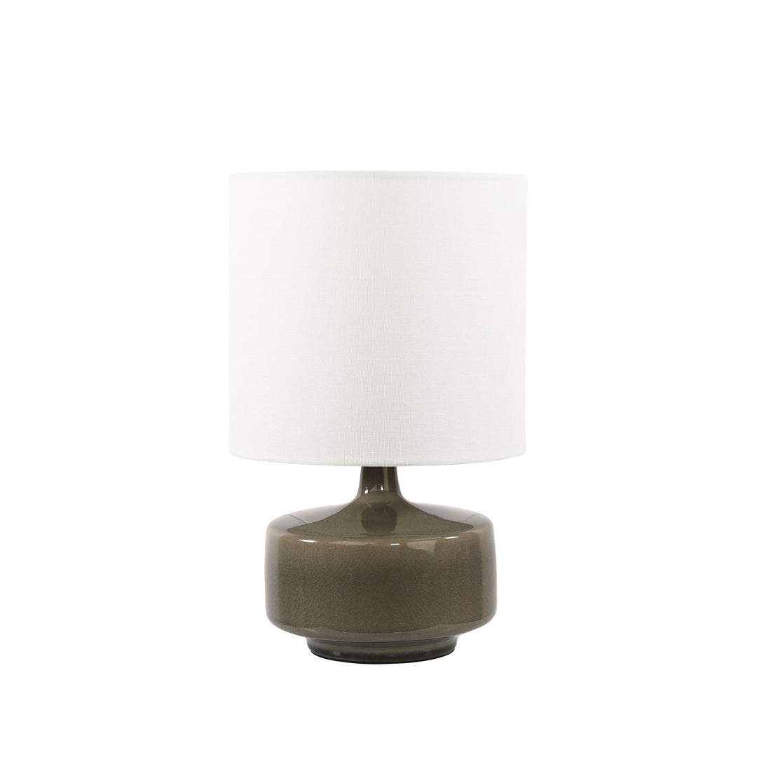 FAWN Ceramic Table Lamp with Fabric Drum Shade – Elegant Mid-Century Design
