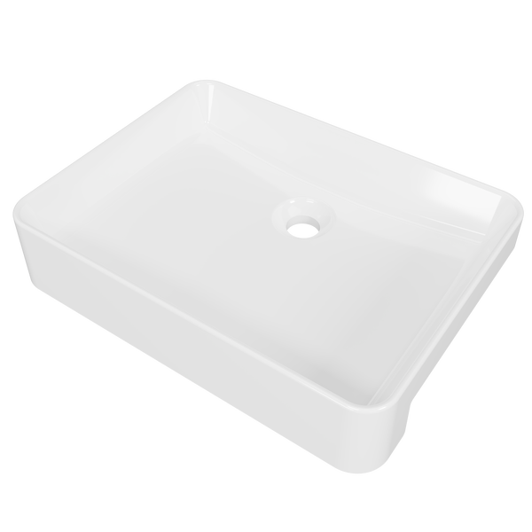 Fergus Semi Recessed Basin 500mm White Gloss