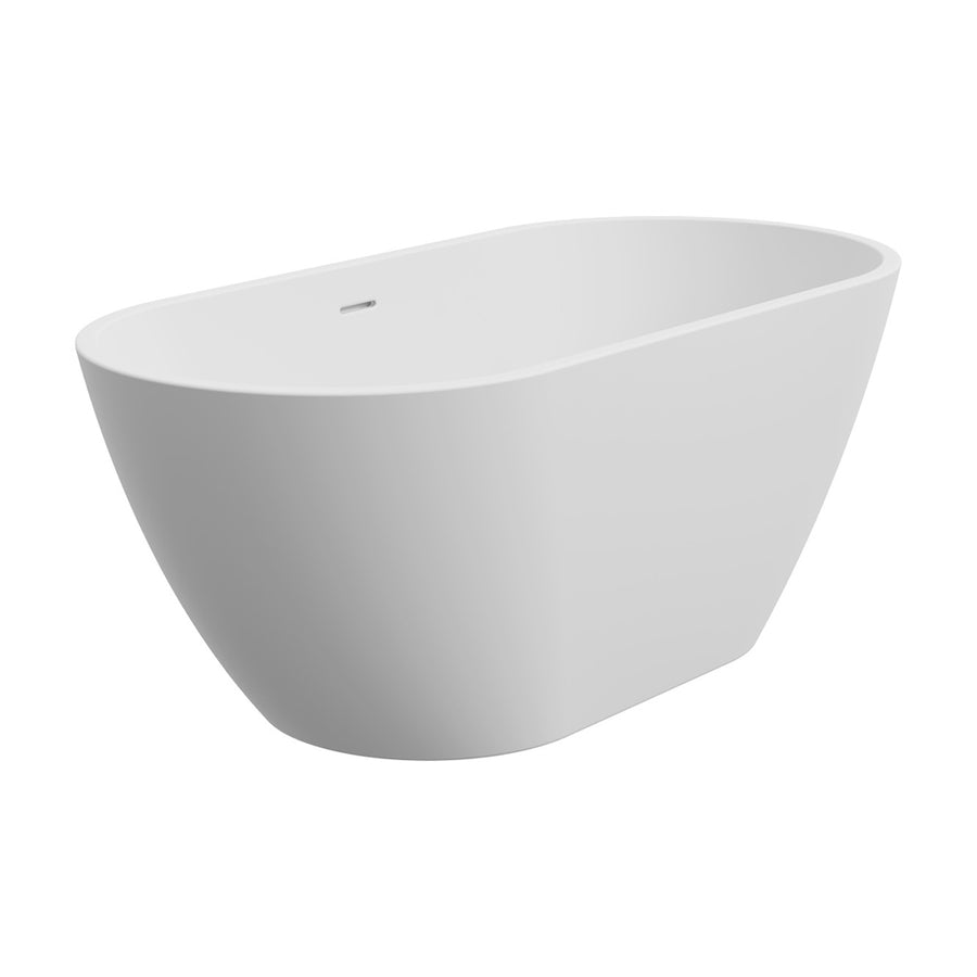 Koko Freestanding Acrylic Bath, 1500mm Matte White with Overflow - Pilbara Bathroom Warehouse Perth and regional Western Australia