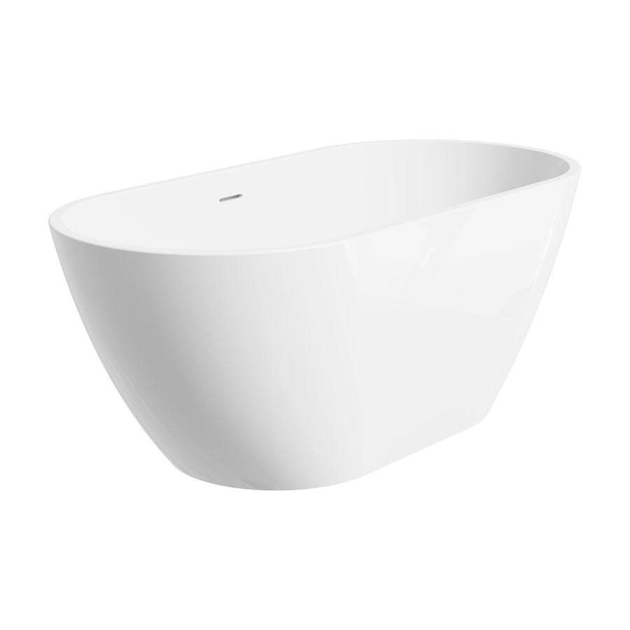 Koko Freestanding Acrylic Bath, 1500mm Gloss White with Overflow - Pilbara Bathroom Warehouse Perth and regional Western Australia