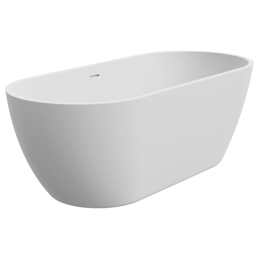 Koko Freestanding Acrylic Bath, 1680mm Matte White with Overflow - Pilbara Bathroom Warehouse Perth and regional Western Australia