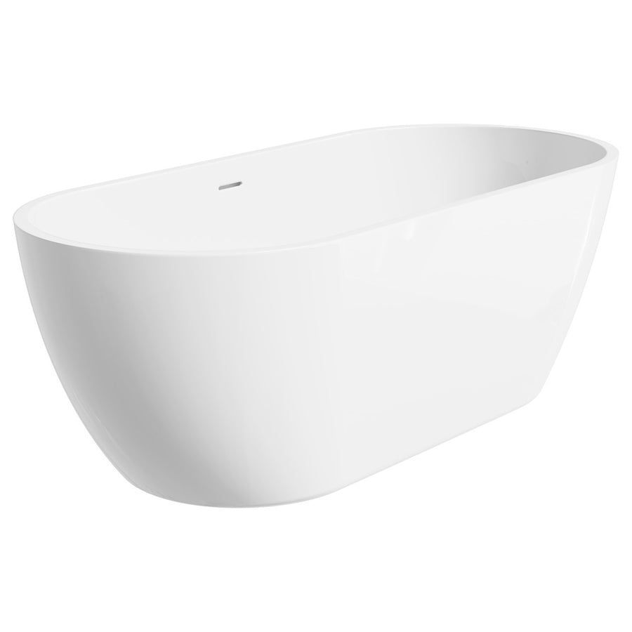Koko Freestanding Acrylic Bath, 1680mm Gloss White with Overflow - Pilbara Bathroom Warehouse Perth and regional Western Australia
