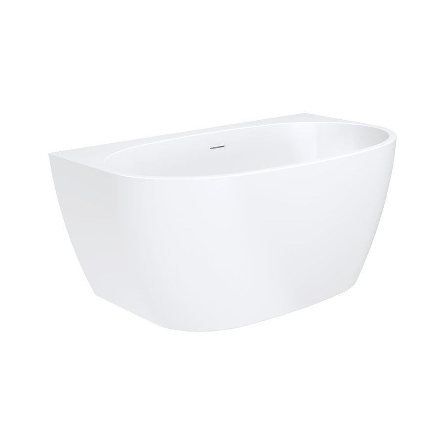 Keeto Back-To-Wall Acrylic Bath, 1300mm with Overflow - Pilbara Bathroom Warehouse Perth and regional Western Australia