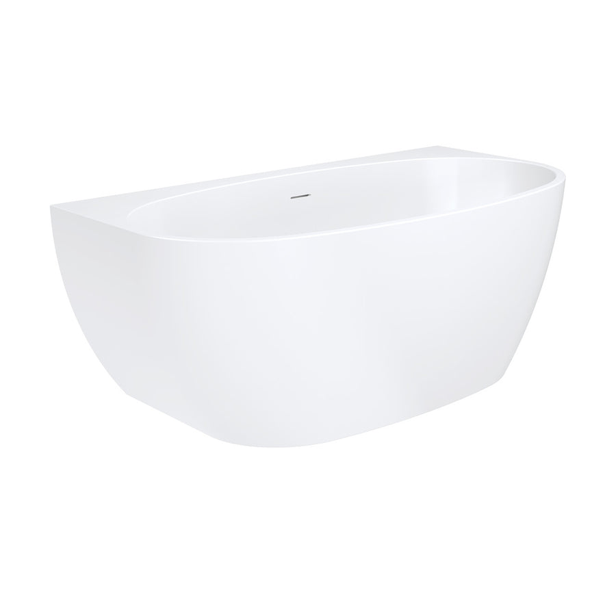Keeto Back-To-Wall Acrylic Bath, 1500mm with Overflow - Pilbara Bathroom Warehouse Perth and regional Western Australia
