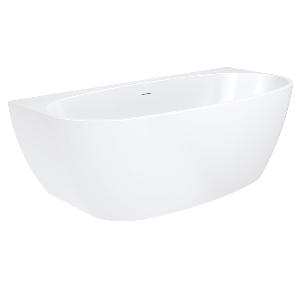 Keeto Back-To-Wall Acrylic Bath, 1700mm with Overflow - Pilbara Bathroom Warehouse Perth and regional Western Australia
