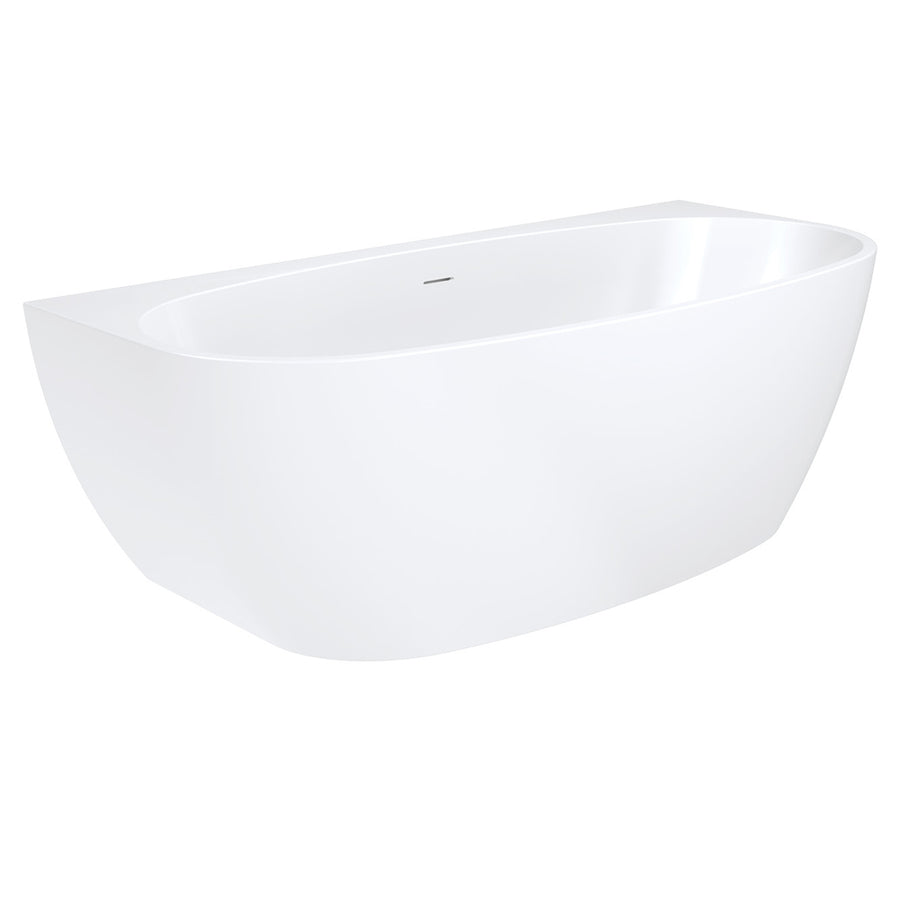 Keeto Back-To-Wall Acrylic Bath, 1700mm with Overflow - Pilbara Bathroom Warehouse Perth and regional Western Australia