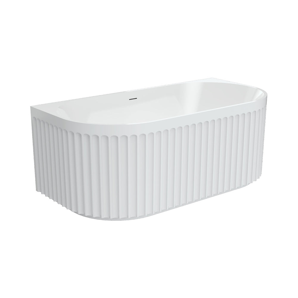Eleanor Back-To-Wall Acrylic Bath with Overflow, 1500mm - Pilbara Bathroom Warehouse Perth and regional Western Australia