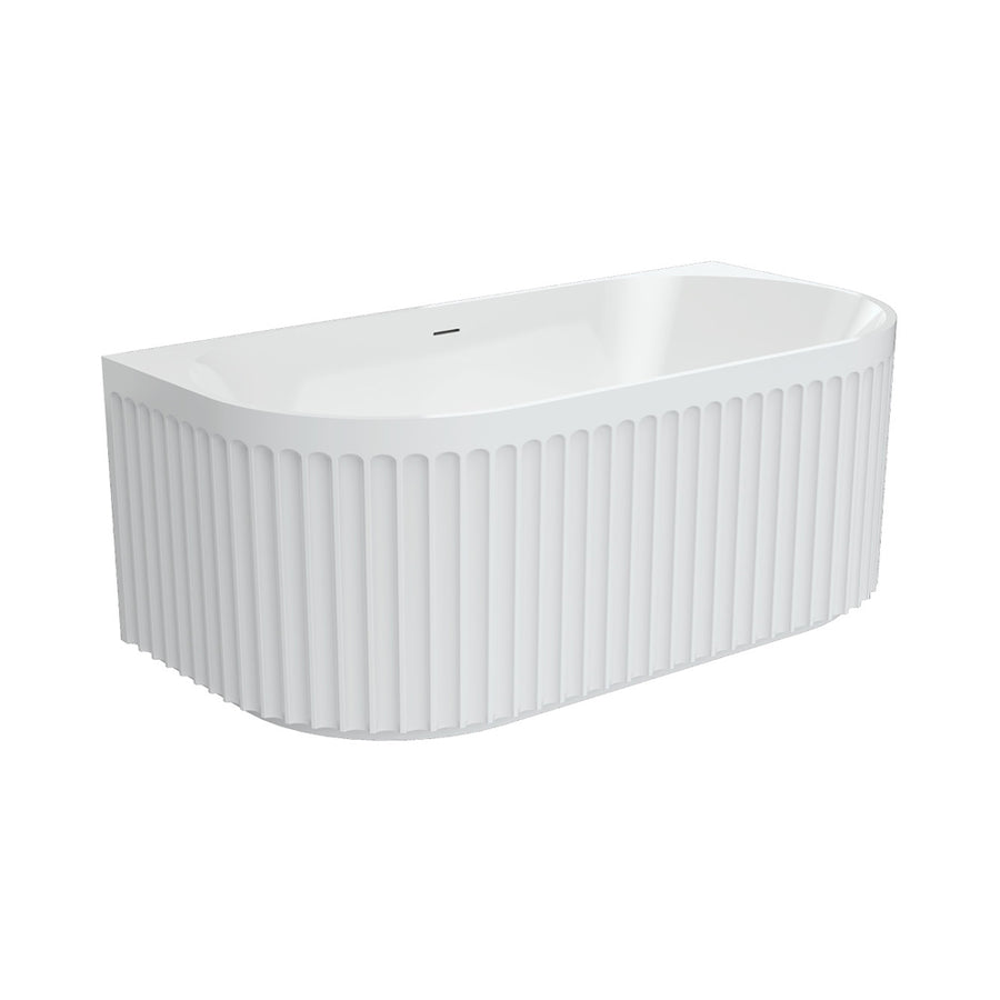 Eleanor Back-To-Wall Acrylic Bath with Overflow, 1500mm - Pilbara Bathroom Warehouse Perth and regional Western Australia