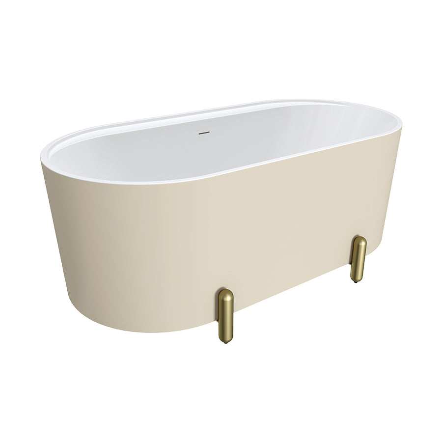 Aluca Freestanding Bath with Legs, 1500mm Matte Khaki - Pilbara Bathroom Warehouse Perth and regional Western Australia