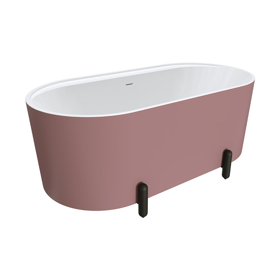 Aluca Freestanding Bath with Legs, 1500mm Matte Rouge - Pilbara Bathroom Warehouse Perth and regional Western Australia