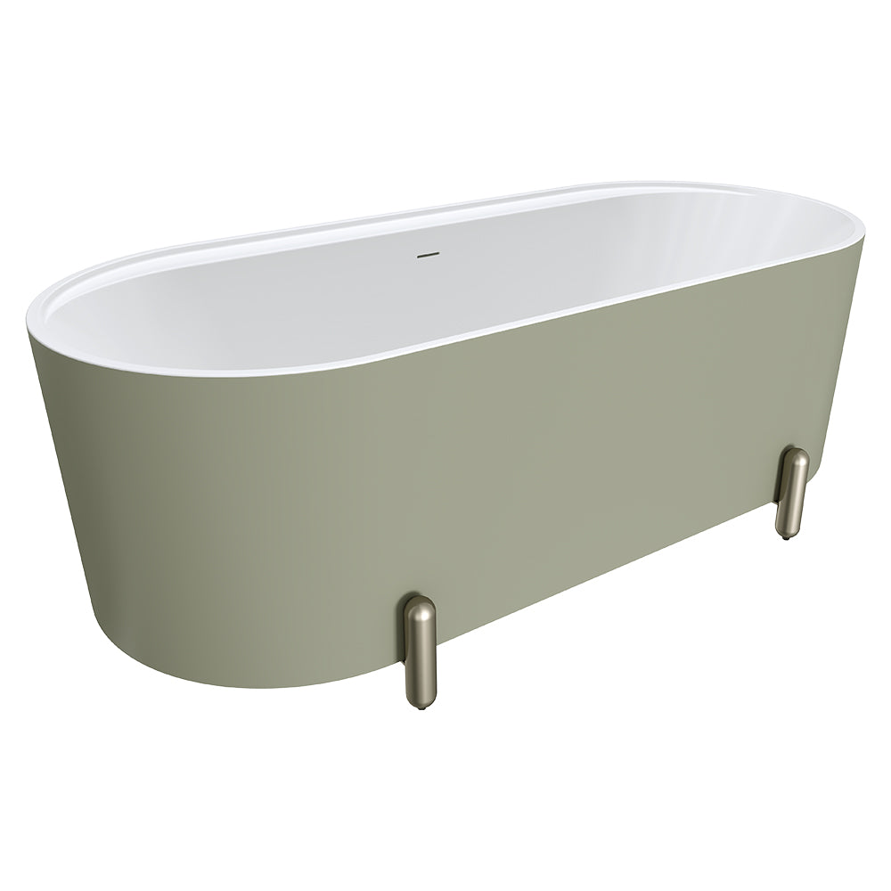 Aluca Freestanding Bath with Legs, 1700mm Olive - Pilbara Bathroom Warehouse Perth and regional Western Australia
