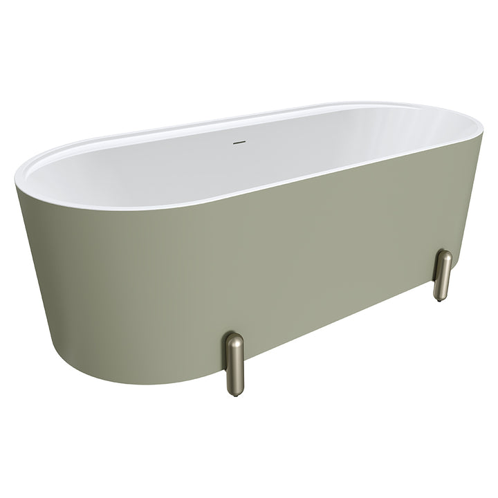 Aluca Freestanding Bath with Legs, 1700mm Olive - Pilbara Bathroom Warehouse Perth and regional Western Australia