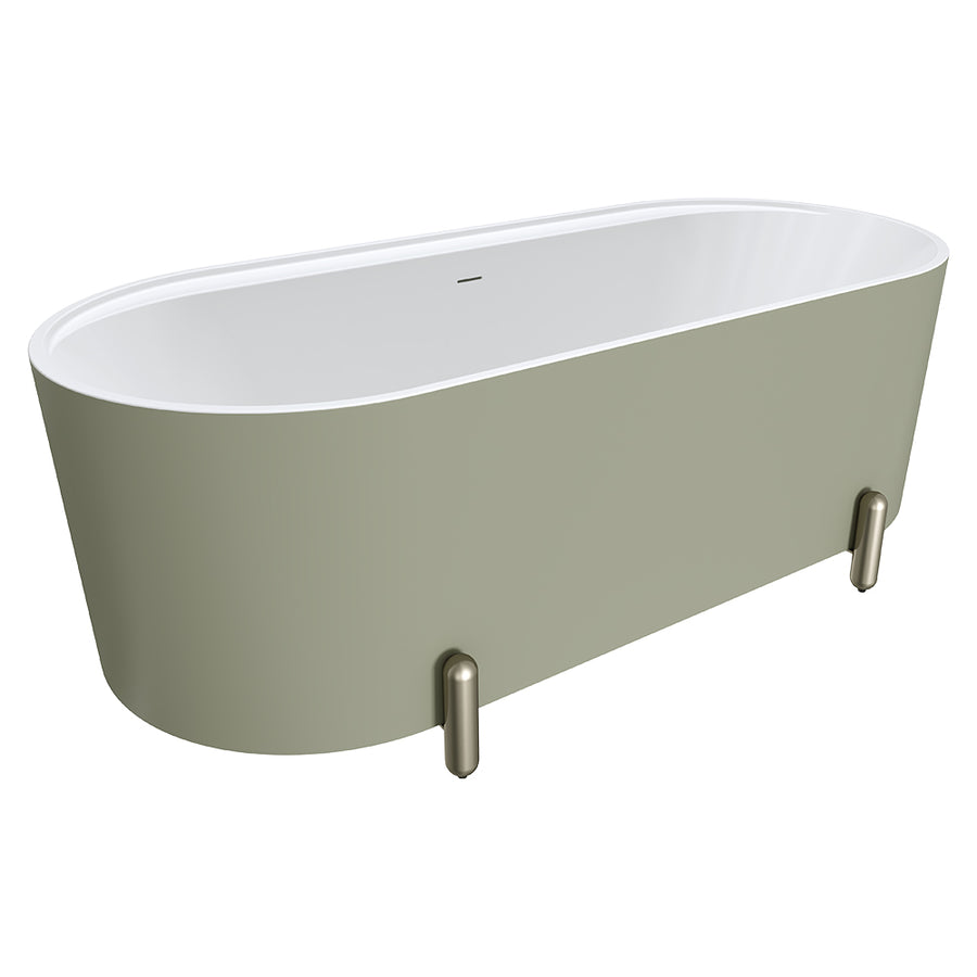 Aluca Freestanding Bath with Legs, 1700mm Olive - Pilbara Bathroom Warehouse Perth and regional Western Australia