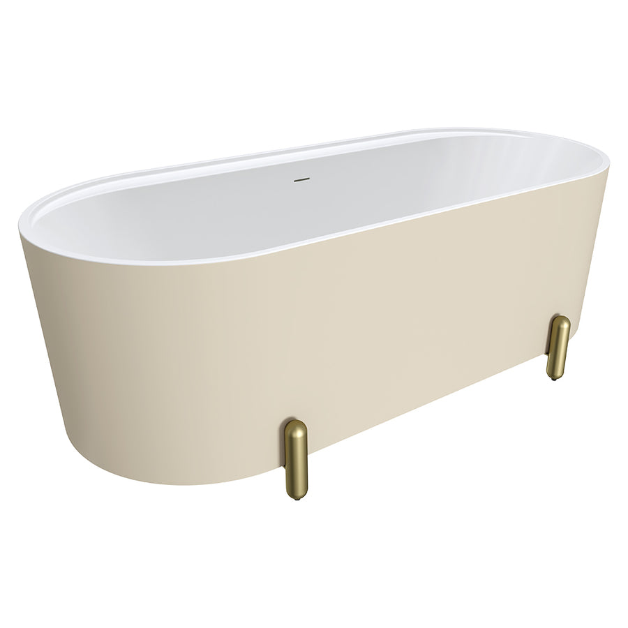 Aluca Freestanding Bath with Legs, 1700mm Matte Khaki - Pilbara Bathroom Warehouse Perth and regional Western Australia