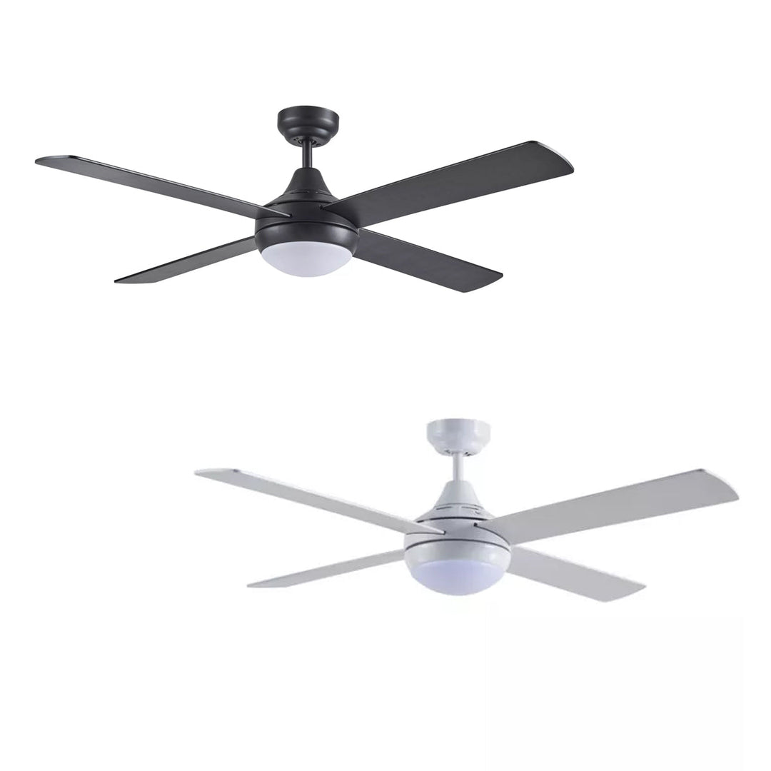 48" Link AC Ceiling Fan Matt Black, White with LED Light FSL1243 Martec Lighting