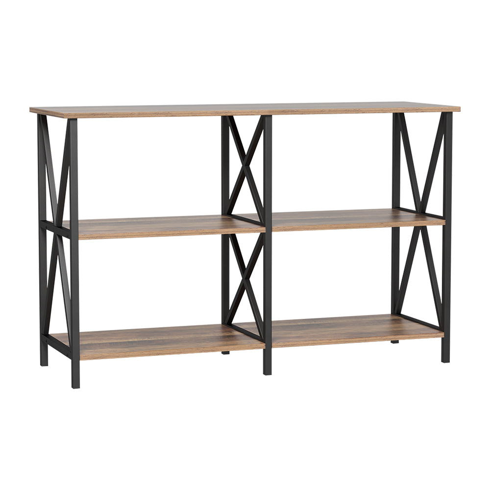 Artiss Console Table 120cm 3-Tier Walnut Xiah – Pilbara Bathroom Warehouse Perth and regional Western Australia