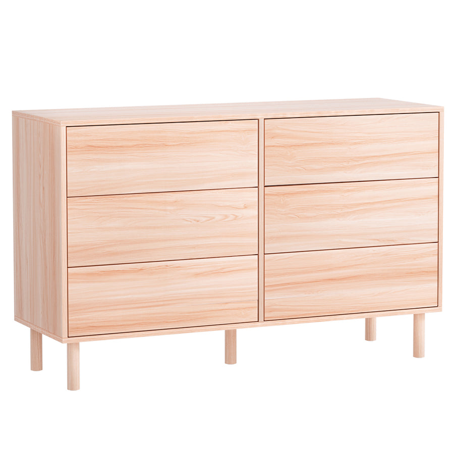 Artiss 6-Drawer Tallboy Dresser Cabinet in Pine Finish – Pilbara Bathroom Warehouse Perth and regional Western Australia