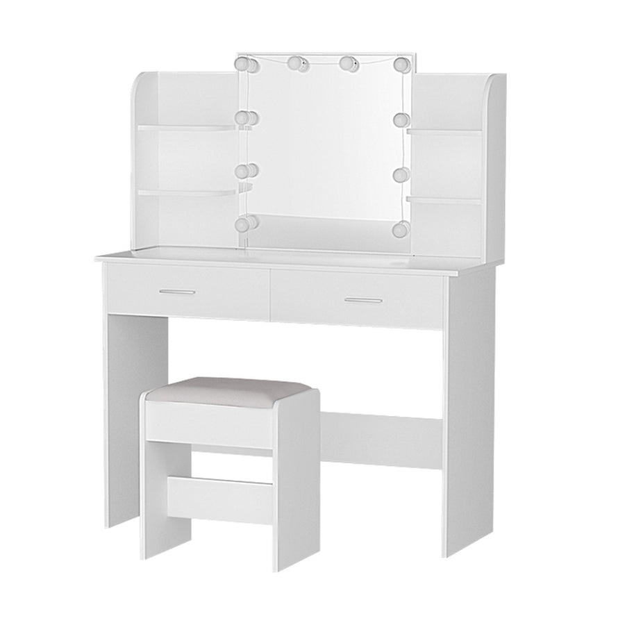 Artiss Dulcea White Dressing Table Set with 10 LED Bulbs and Stool – Pilbara Bathroom Warehouse Perth and regional Western Australia
