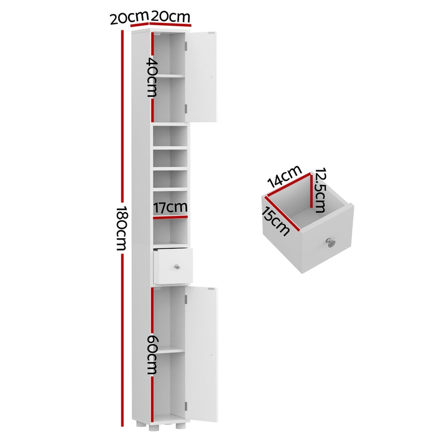 Artiss Bathroom Storage Cabinet 180cm Tall Slim Floor Cupboard Toilet Narrow Linen Tower – Pilbara Bathroom Warehouse Perth and regional Western Australia