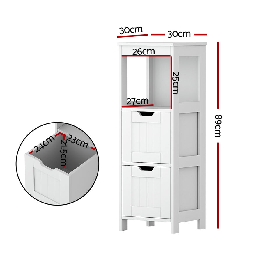 Artiss Bathroom Storage Cabinet 89cm Floor Toilet Drawer Bedroom Organizer Standing White – Pilbara Bathroom Warehouse Perth and regional Western Australia