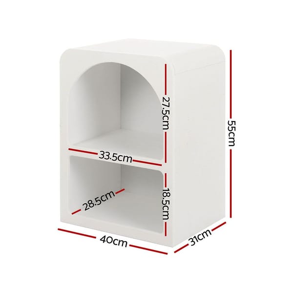 Artiss 2x Bedside Table 2 Shelves