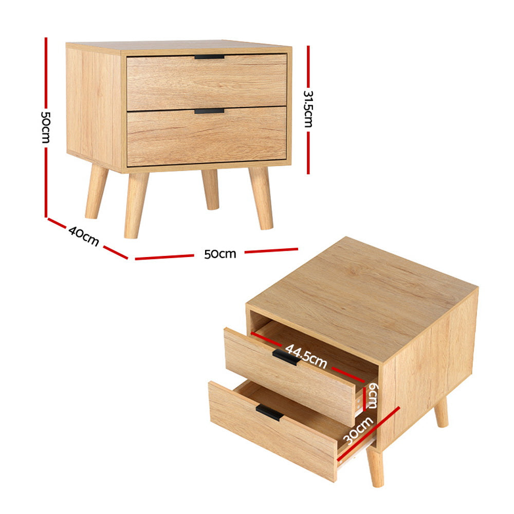 Artiss Bedside Table Drawers Nightstand Side End Table Storage Cabinet