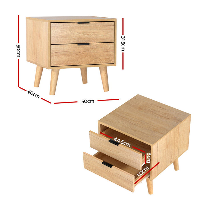 Artiss Bedside Table Drawers Nightstand Side End Table Storage Cabinet