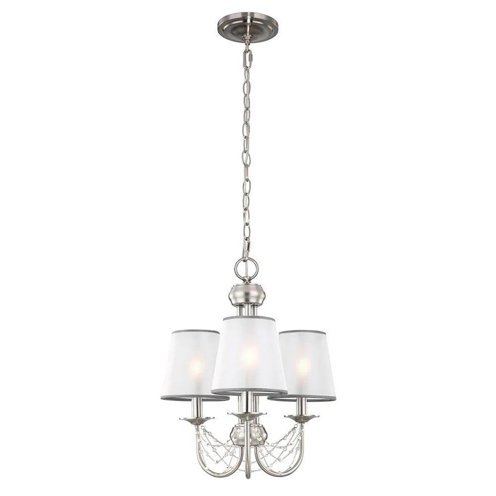 Feiss Aveline Chandelier 3Lt - Brushed Steel