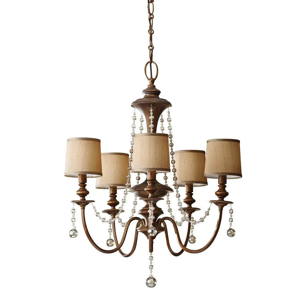 Feiss Clarissa Chandelier 5Lt - Firenze Finish