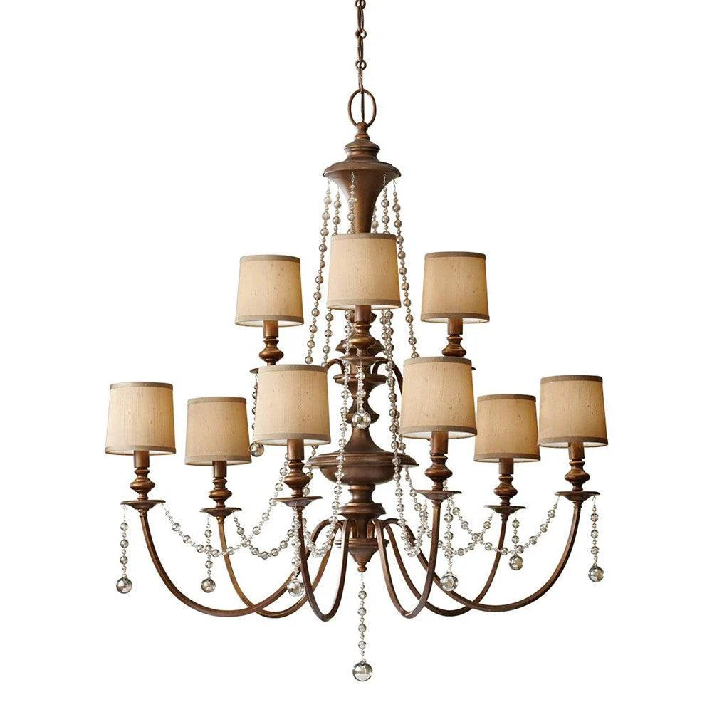 Feiss Clarissa Chandelier 9Lt - Firenze Gold
