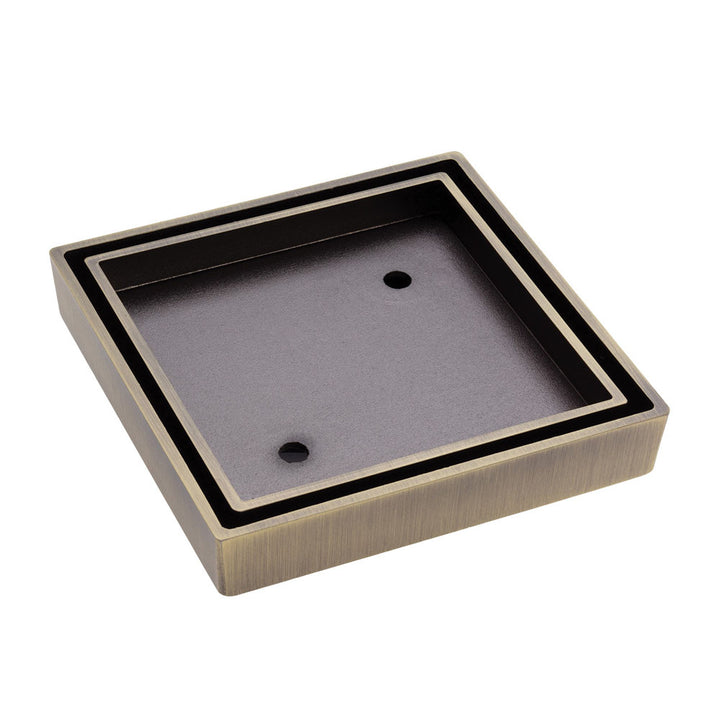 Square Tile Bed Floor Waste, 90mm Outlet, Antique Brass – Pilbara Bathroom Warehouse Perth and regional Western Australia