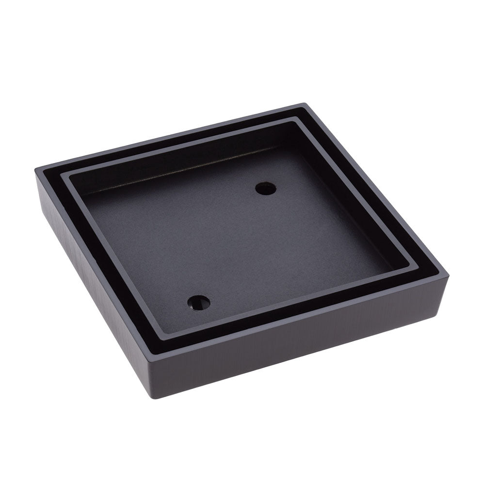 Square Tile Bed Floor Waste, 75mm Outlet, Matte Black – Pilbara Bathroom Warehouse Perth and regional Western Australia