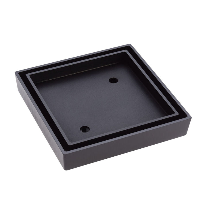 Square Tile Bed Floor Waste, 75mm Outlet, Matte Black – Pilbara Bathroom Warehouse Perth and regional Western Australia