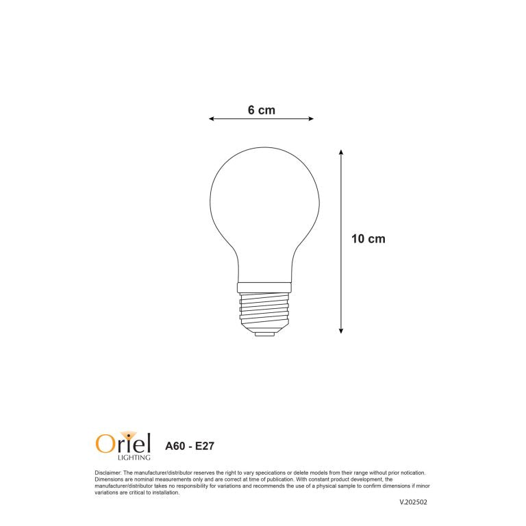 LED Filament A60 Spiral Dimmable 3W E27 2200K – premium home and bathroom accessory from Pilbara Bathroom Warehouse